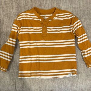3 for $20! Boys 4 4y 4t GAP Boy Mustard White Striped Long Sleeve shirt yellow